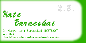 mate baracskai business card